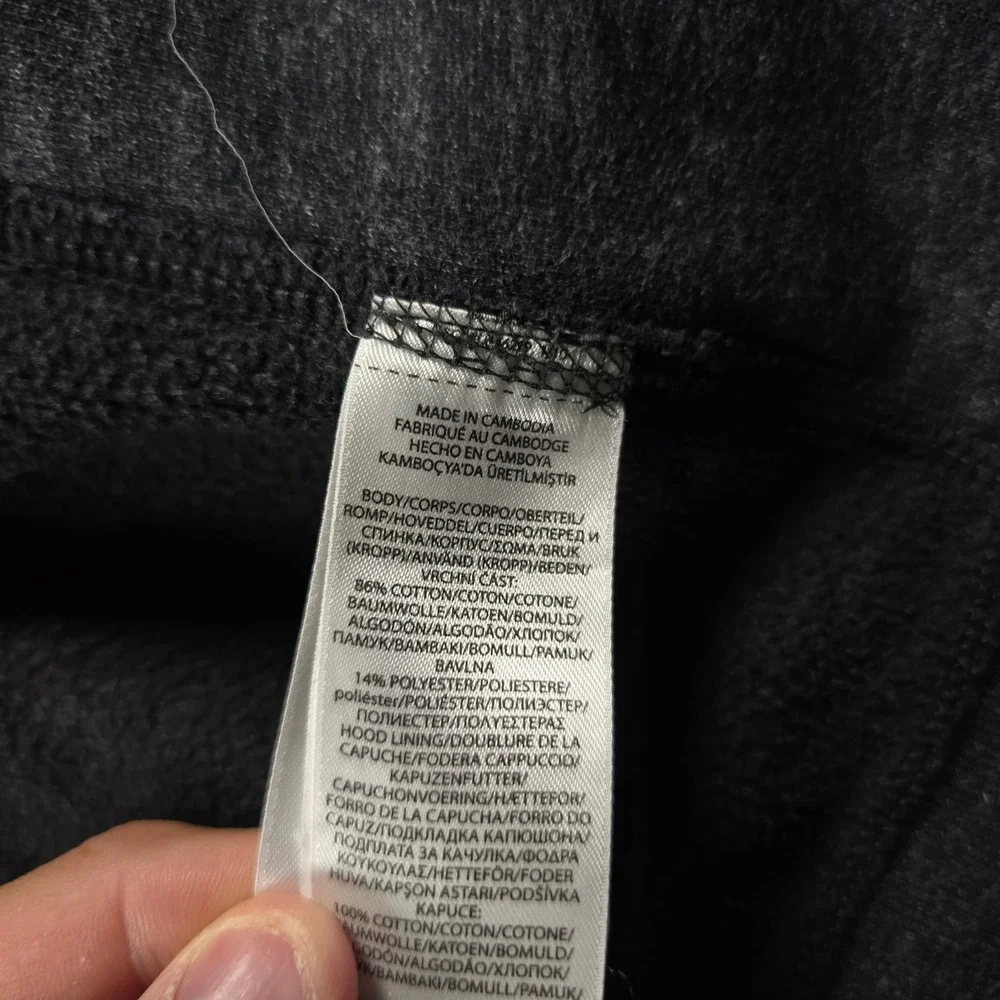 Polo Ralph Lauren Dark Gray Full Zip Hoodie Waffle Lined Hood Minimalist Men's M